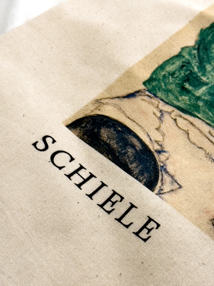 Plátěná taška Schiele - Sedící žena s pokrčenými koleny